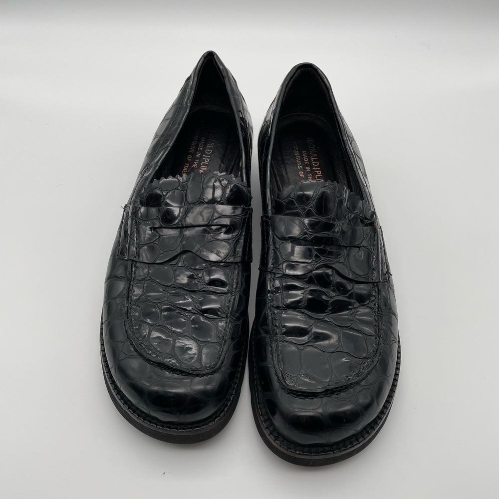 Donald J. Pliner women’s croc embossed black Hope slip on loafer in size 8 - Picture 3 of 10